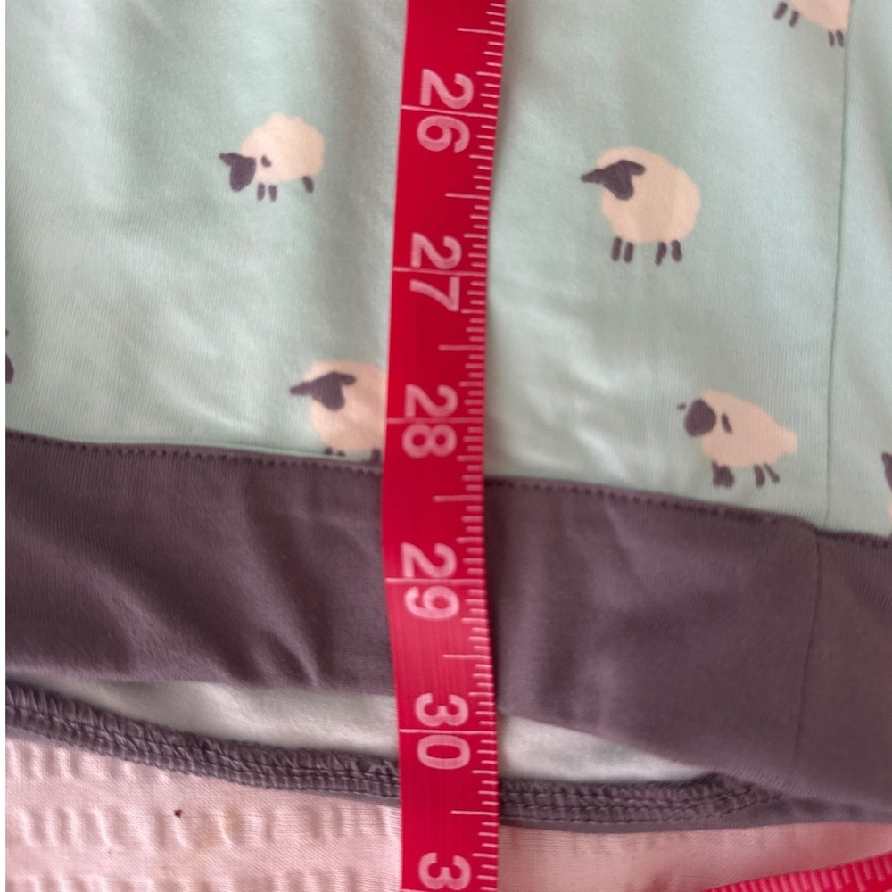 Munki Munki Pajama Set Womens XL Mint Green Sheep Print Short Sleeve Crop Pants - Picture 7 of 9